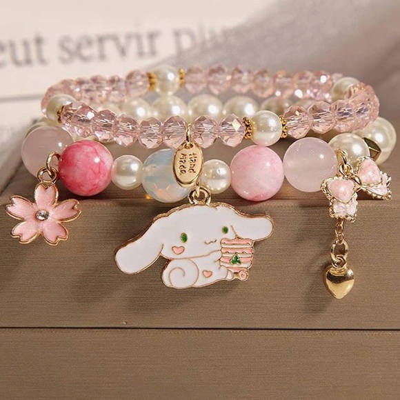 Sanrio cinnamoroll handmade beaded charm bracelet - Picture 3 of 3